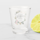 パームハイビスカストロピカルフローラブライダルシャワー ショットグラス (裏面)