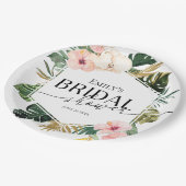 パームハイビスカストロピカルフローラブライダルシャワー ペーパープレート (アングル)