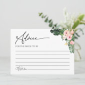 パームハイビスカストロピカルブライダルシャワーアドバイスカード 招待状 (スタンド正面)