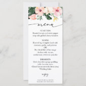 パームハイビスカストロピカルブライダルシャワーメニューカード (正面)