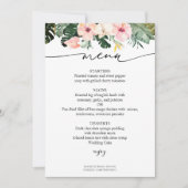 パームハイビスカストロピカルブライダルシャワーメニューカード 招待状 (正面)