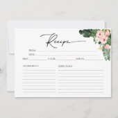 パームハイビスカストロピカルブライダルシャワーレシピカード 招待状 (正面)