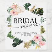 パームハイビスカストロピカルブライダルシャワーワインラベル ワインラベル (シングルラベル)