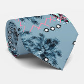 パームハワイアンブルーブラックサンセットシースカイトロピカル ネクタイ (ロール)