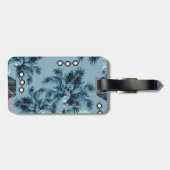 パームハワイアンブルーブラックモノグラムパーソナライズされた ラゲッジタグ (裏面横)