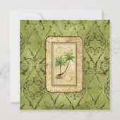 パームパラダイスグリーン結婚式招待状 招待状 (裏面)