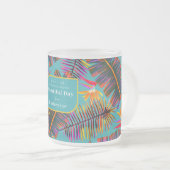 パームパラダイスティール(緑がかった色) フロストグラスマグカップ (正面右)