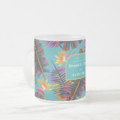 パームパラダイスティール(緑がかった色) フロストグラスマグカップ (正面左)