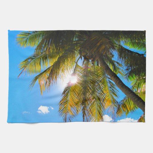 パームパラダイスブルースカイサンシャイン キッチンタオル (横)