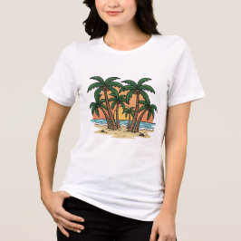 パームパラダイス - 日没ヤシのシーンTシャツ トライブレンドＴシャツ