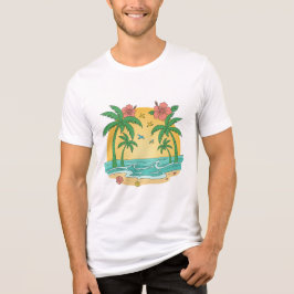 パームパラダイス - 男性用トロピカルサマートップス トライブレンドＴシャツ