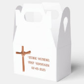 パームパーソナライズされたクロスの好意，バプテスマ，聖餐式 フェイバーボックス (オープン)