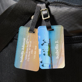 パームパーソナライズされたツリーサンディビーチラゲージタグ ラゲッジタグ