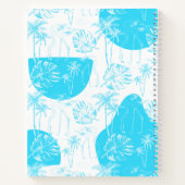 パームパーソナライズされたツリーズ&フラミンゴターコイズ ノートブック (裏面)