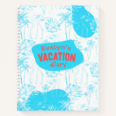 パームパーソナライズされたツリーズ&フラミンゴターコイズ ノートブック (正面)