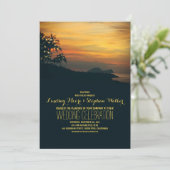 パームビーチのウェディング招待状 ストリングライト 招待状 (スタンド正面)