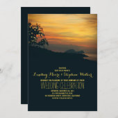 パームビーチのウェディング招待状 ストリングライト 招待状 (正面/裏面)