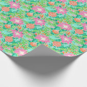 パームビーチクリスマスウォーターカラーオーナメント ラッピングペーパー (角)