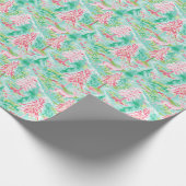 パームビーチクリスマスウォーターカラーツリー&トナカイ ラッピングペーパー (角)