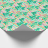 パームビーチクリスマスウォーターカラーツリー ラッピングペーパー (角)