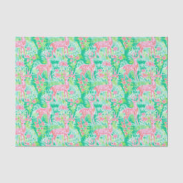 パームビーチクリスマスウォーターカラーピンクトナカイ 薄葉紙