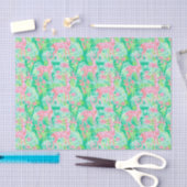 パームビーチクリスマスウォーターカラーピンクトナカイ 薄葉紙 (クラフト)