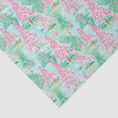 パームビーチクリスマスウォーターカラーピンク&グリーンツリー 薄葉紙 (詳細)