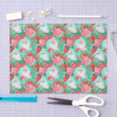 パームビーチクリスマスウォーターカラーフローラサンタ 薄葉紙 (クラフト)