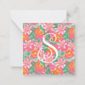 パームビーチクリスマスオレンジオーナメントエンクロージャ ノートカード (裏面)