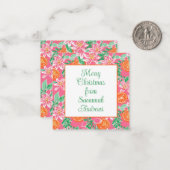 パームビーチクリスマスオレンジオーナメントエンクロージャ ノートカード (正面/裏面インサイチュ)