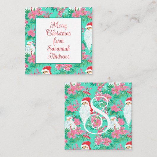 パームビーチクリスマスサンタギフトエンクロージャー ノートカード (正面/裏面)