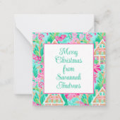 パームビーチクリスマスジンジャーブレッドハウスエンクロージャー ノートカード (正面)