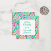 パームビーチクリスマスジンジャーブレッドハウスエンクロージャー ノートカード (正面/裏面インサイチュ)