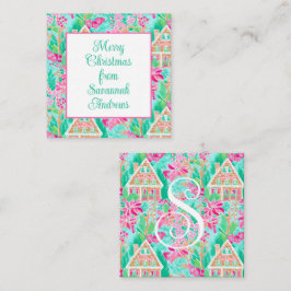 パームビーチクリスマスジンジャーブレッドハウスエンクロージャー ノートカード