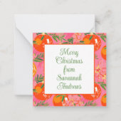 パームビーチクリスマスピンクオーナメントギフトエンクロージャー ノートカード (正面)