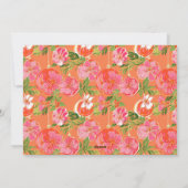 パームビーチクリスマスピンク&オレンジオーナメント写真 シーズンカード (裏面)