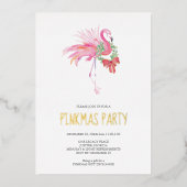 パームビーチクリスマスホリデーパーティー招待状 箔シーズンカード (正面)