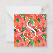 パームビーチクリスマスポインセチアのギフトエンクロージャー ノートカード (裏面)