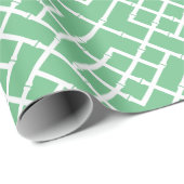 パームビーチグリーン幾何竹格子パターン ラッピングペーパー (ロールコーナー)