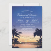 パームビーチサンセットストリングライツリハーサルディナー 招待状 (正面)