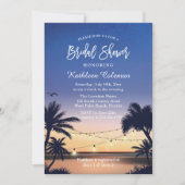 パームビーチサンセットストリングライトブライダルシャワー 招待状 (正面)