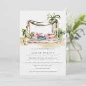 パームビーチトロピカルカバナブライダルシャワー招待状 サンキューカード (スタンド正面)