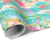 パームビーチトロピカルパームツリーアイランド ラッピングペーパー (ロールコーナー)