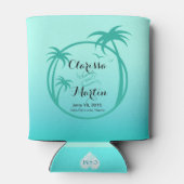 パームビーチトロピカルロゴ |アクア 缶クーラー (裏面)