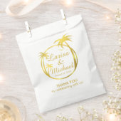 パームビーチトロピカルロゴ |金ゴールドフェイクフォイル フェイバーバッグ (クリップ留めされた状態)