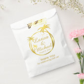 パームビーチトロピカルロゴ |金ゴールドフェイクフォイル フェイバーバッグ (封をした状態)