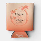 パームビーチトロピカルロゴ | peach 缶クーラー (正面)