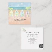 *~*パームビーチハットシーサンドバケットダイニングトロピカル スクエア名刺 (正面/裏面)