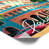 パームビーチフロリダUSAヴィンテージ旅行イラストレーション ポスター (角)