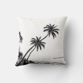 パームビーチモダン海白黒 クッション (裏面)